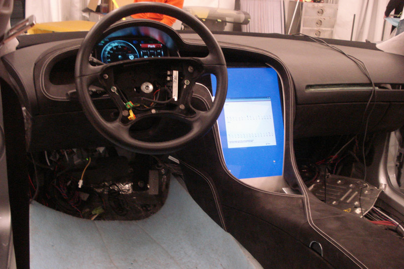 Illustration for article titled Tesla Model S Electric Sedan Prototype Has a Giant Touch Dashboard